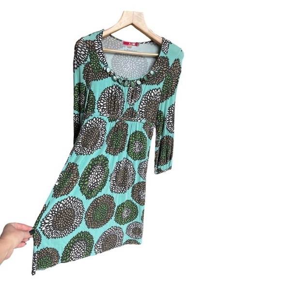 Boden Women’s Teal Floral Beaded Scoop Neck Viscose Blend Statement Dress, Small - Picture 3 of 14